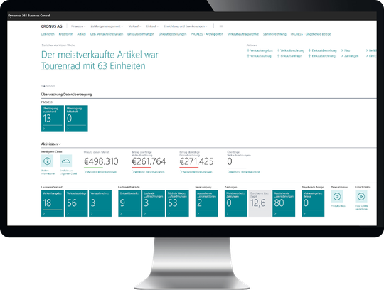 (Das Business Central Dashboard bietet einen Überblick über die Aktivitäten. (Bild: Proxess))