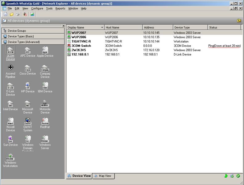 Abbildung 1: Whatsup bietet eine Vielzahl an Gerätetypen, die in die Verwaltung einbezogen werden können. (Archiv: Vogel Business Media)