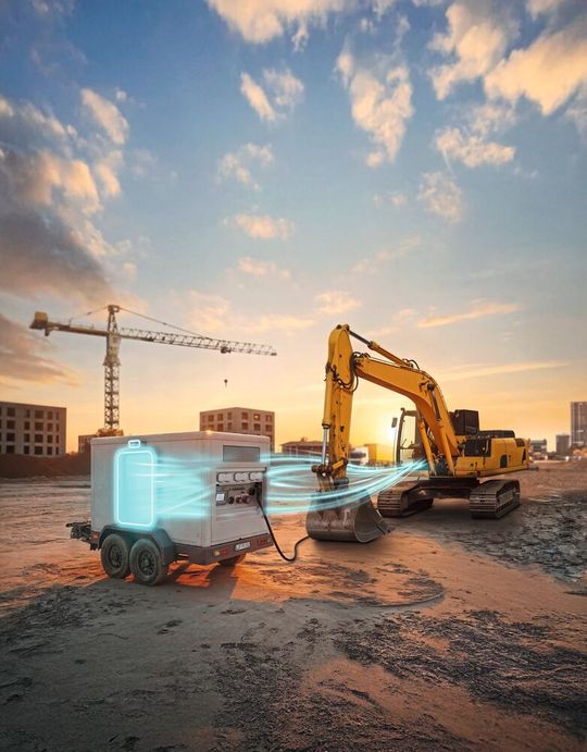 Mobile Batteriespeicher versorgen Baustellen und Off Grid Anwendungen zuverlässig, flexibel, robust und emissionsfrei mit Energie.(Bild:  Phoenix Contact)