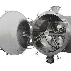 Cosmodry System consists of a horizontal cylindrical chamber, equipped with a concentric agitator.