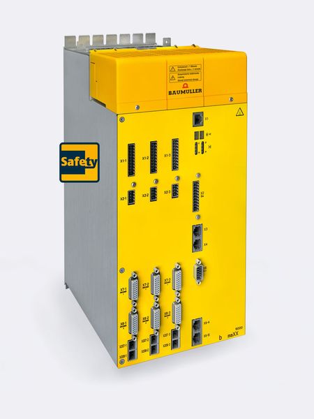 Der Mehrachsregler B Maxx 5800 enthält bis zu sechs skalierbare Achsen und ist damit eine
besonders kompakte Lösung für Maschinen mit mehreren Antrieben. (Baumüller)