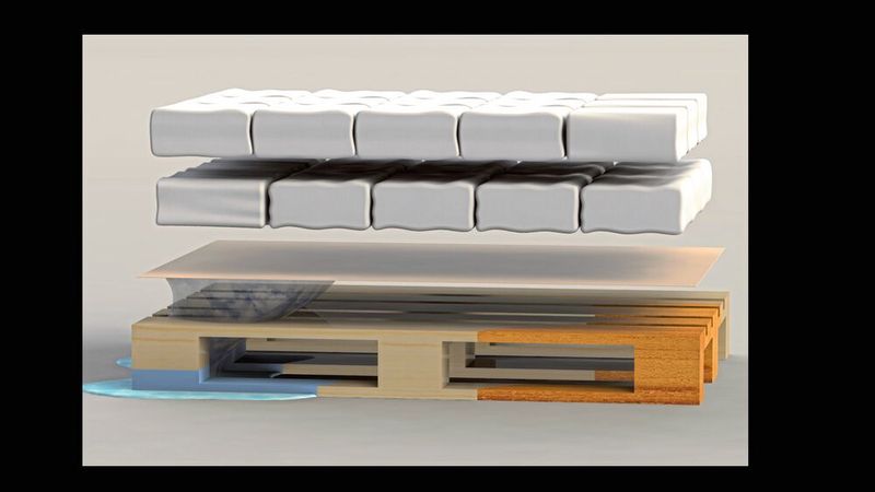 Liquim Bronze: Die rutschfeste Zwischenlage ist beständig gegen Feuchtigkeit von unten.  (Bild: Palcut A/S)