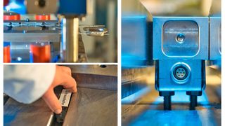 Smart Notch—robust and highly precise, smartNOTCH measures the smallest elastic deformations of the T-slots of a press during operation. This allows processes to be monitored and errors to be detected. (Image:Fraunhofer IWU)