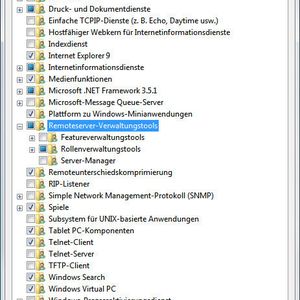 Abbildung 1: Aktivieren der Funktionen der Remoteserver-Verwaltungstools