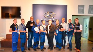 Jeweils fünf Serviceberater und fünf Techniker nahmen am Deutschland-Finale der Hyundai Skill Olympics 2016 teil. (Bild: Hyundai)