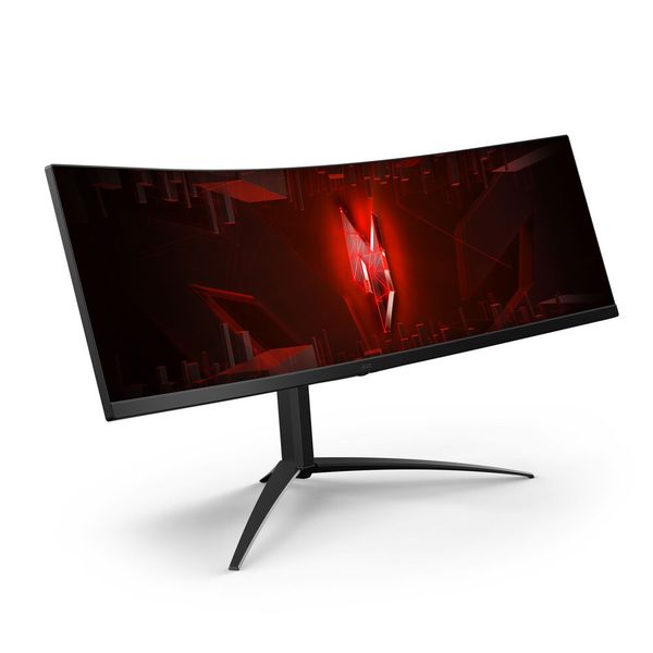 Ein gutes Stück breiter ist das 32:9-VA-Panel im 44,5-Zoll-Monitor Acer Nitro XZ452CU V. Die vertikal Auflösung beträgt ebenfalls 1.440 Bildpunkte, die horizontale aber 5.120 Bildpunkte. (Bild: Acer)