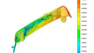 Mit Autonomous Optimization von im Programm Sigmasoft Virtual Molding kann die für ein Bauteil kleinste benötigte Zykluszeit ermittelt werden, mit der das Teil noch prozesssicher spritzgegossen werden darf (hier von anfangs 40 s auf 30 s gesunken). Das System hat jetzt außerdem ein virtuelles DoE (Design of Experiments) aufgesetzt bekommen, um noch effektiver zu werden, sagt Sigma Engineering. (Sigma Engineering)