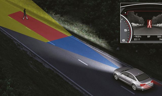 Künftig wird auch noch die Entfernung zum gefährdeten Fußgänger oder Radfahrer angezeigt. (Audi)