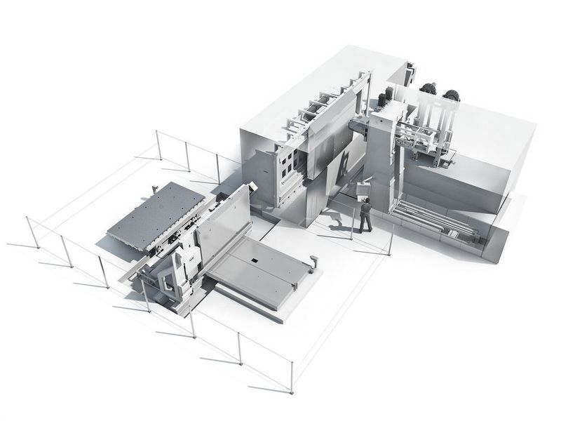 Rekordverdächtig: Ecoforce Ti 9 und Ti 13 zerspanen bis zu 8000 mm lange und flache Strukturbauteile aus Titan mit extrem hohen Abtragungsraten von 800 cm³/min, also mit dem Mehrfachen der sonst üblichen Zerspanungsleistung von CNC-Zentren.  (Starrag)