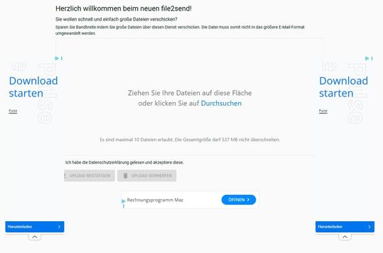 File2send ermöglicht das einfache Teilen von Dateien.(Bild:  Joos – Mitting UG)