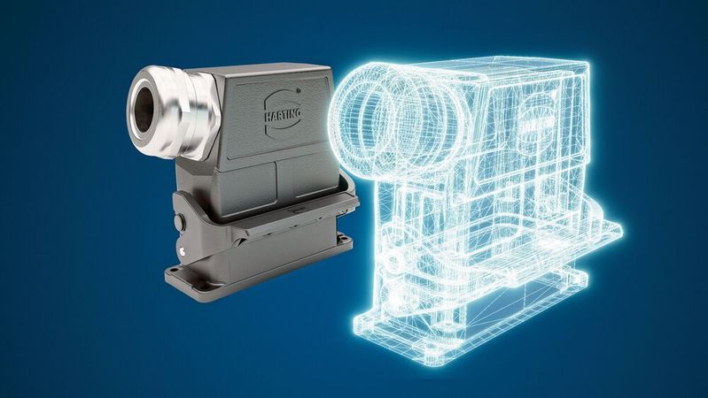 Mithilfe exakter und ausreichend detaillierter Datensätze lassen sich neue Produkte schon im Vorfeld als digitale Abbilder modellieren.(Bild:  Harting)