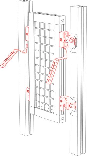 Nur mit Spezialwerkzeugen zu entriegeln: Die Blocan-Click&Safe-Verbindungselemente. (Bild: Rose+Krieger GmbH)