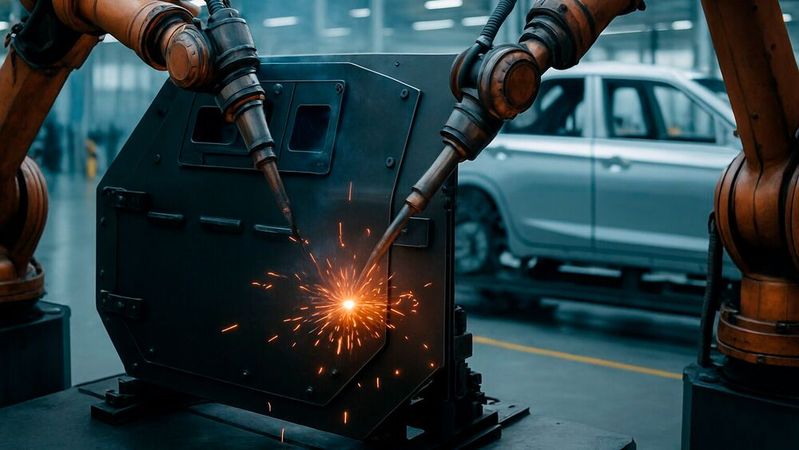 Drei von vier deutschen Automobilzulieferern bauen ihr Geschäft bereits außerhalb der eigenen Branche auf, etwa in der Rüstungsindustrie.(Bild:  KI-generiert)