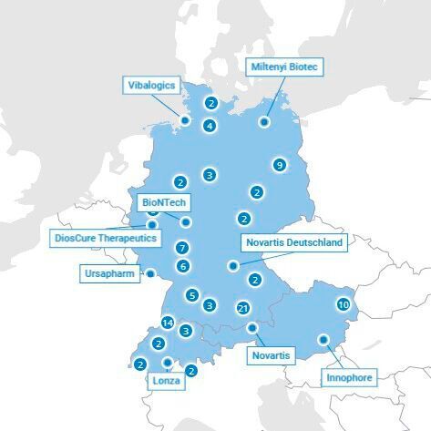Unternehmensprojekte für Impfstoffe und Medikamente gegen Covid-19 in Deutschland, Österreich und der Schweiz.