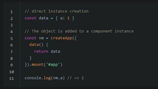 Als Teil der Options-API von Vue.js dient die data-Funktion dazu, Eigenschaften für den späteren Abruf zu hinterlegen. (Bild: https://v3.vuejs.org/)