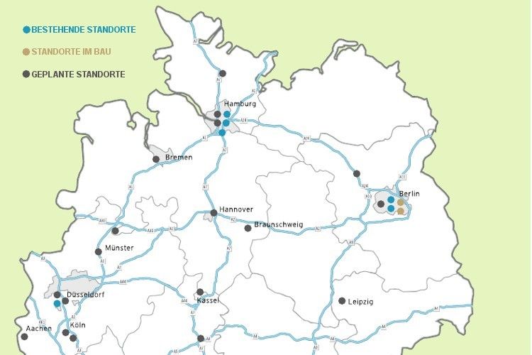 Standorte von Wasserstofftankstellen in der Nordhälfte Deutschlands. (Foto: CEP)