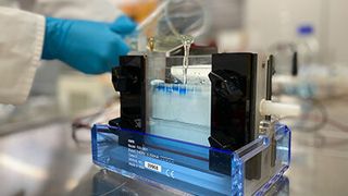 In geschlossenen Räumen steckt man sich mit Viren besonders schnell an. Fraunhofer-Forscher zeigen aber jetzt, wie man Keime mit einem neuartigen Lüftungssystem kalt verbrennen kann... (Fraunhofer-IKTS)