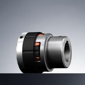 The new explosion-proof Rotex Non-Sparking coupling displaying injected jaw geometry onone side.