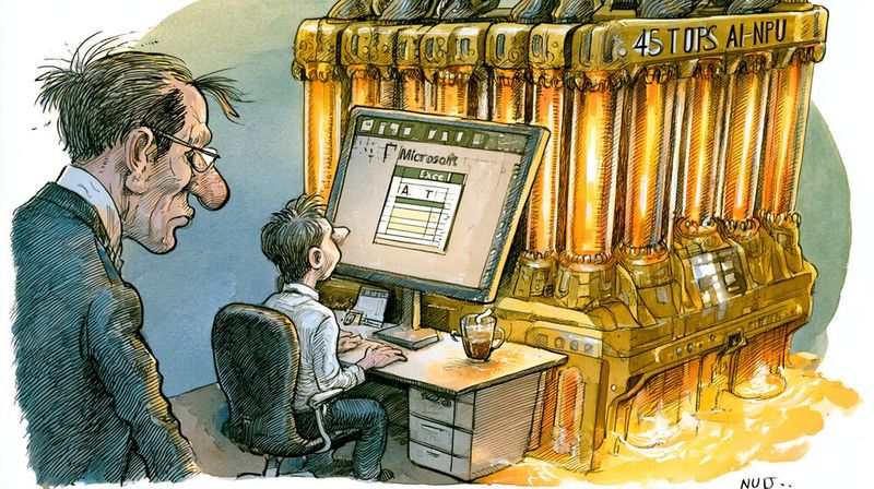 Teurer Kaffeewärmer statt Produktivitätswunder: Wenn knappe Chip-Ressourcen und explodierende Hardware-Preise auf profane Büroanwendungen treffen, schaffen lokale KI-Boliden vor allem eines: kostspielige Überkapazitäten am Schreibtisch.(Bild:  Midjourney / KI-generiert)
