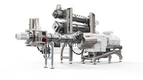 Die Anlage ist auf kurze und effiziente Reinigungsprozesse ausgelegt. Der höhergelegte Unterbau schafft mehr Bodenfreiheit. Die Hydraulikbox wurde vom Unterbau an die Seite des Extruders integriert. Das erlaubt einen direkten Zugang mit den Reinigungsgeräten. (Bild: Bühler)