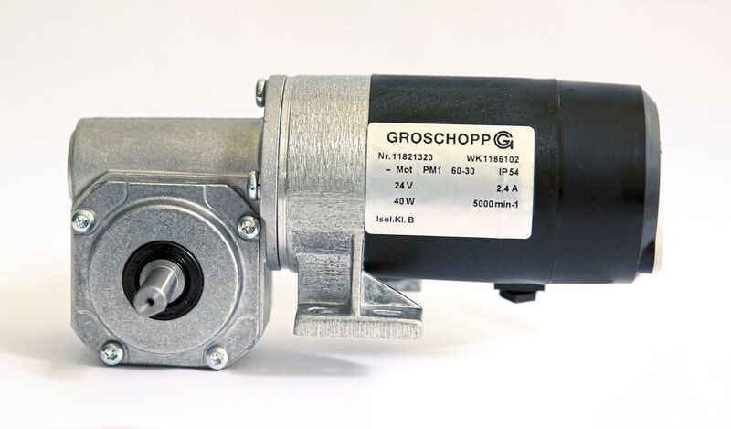 Der permanentmagneterregte Gleichstrommotor Typ PM1 60-30 von Groschopp realisiert 5.000 Umdrehungen pro Minute und arbeitet effizient mit einer Nennleistung von 40 Watt. (Groschopp)
