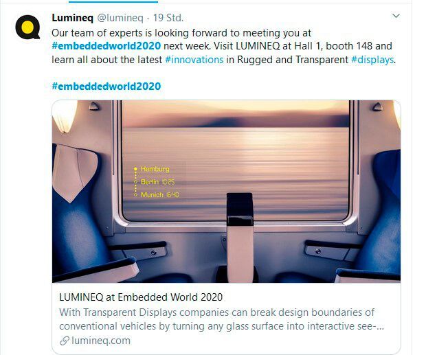 Auf der Anreise: Lumineq Tweet von geschätzt Freitagnacht (Bild: Twitter)