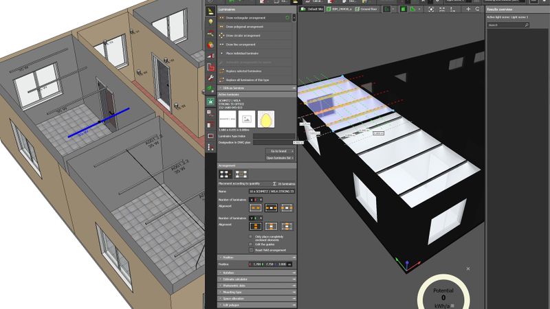 Mit der Ddscad-Schnittstelle zum Lichtplanungssystem Dialux Evo Pro lassen sich Gebäudemodelle an Dialux übergeben und die Ergebnisse in Ddscad übernehmen. (Bild:  Dial/Graphisoft)