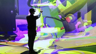 Mit seiner Panorama- und Boden-Projektionsfläche von über 450 Quadratmetern eignet sich der Elbedome besonders für die Darstellung großer Objekte. (Viktoria Kühne/ Fraunhofer IFF)