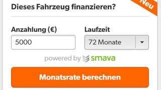 Mit nur zwei Angaben sollen Kunden künftig ihre Monatsrate für die Finanzierung berechnen können. (Bild: Mobile.de)