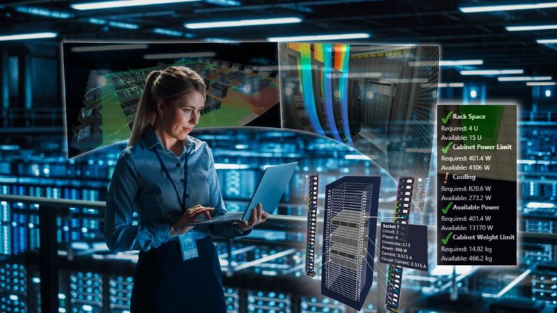 Ein digitaler Zwilling ist mehr als nur ein Abbild der Wirklichkeit; denn es lassen sich Abläufe in der digitalen Wirklichkeit simulieren und testen, bevor sie im Rechenzentrum umgesetzt werden. (Bild:  Alpha-Numerics GmbH )