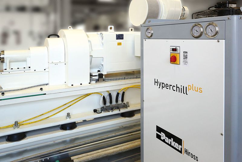 Kühlsystem: Das Hiross Hyperchill Plus ist ein wasserbasiertes System zur Kühlung schnelllaufender Servomotoren. (Parker Hannifin)