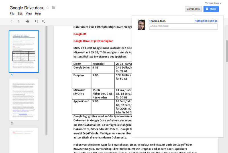 Anwender können zu Dokumenten, die mit ihnen geteilt wurden, Kommentare hinterlegen. (Archiv: Vogel Business Media)