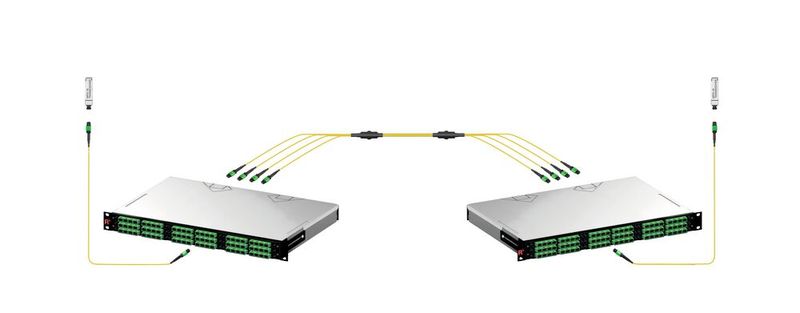 800GBASE-DR8/PSM8 Punkt-zu-Punkt-Verkabelung (Bild: Rosenberger OSI)