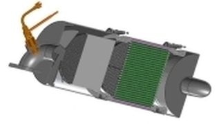 Die wesentlichen Elemente des Mobil-Filters von Vitkus sind die Einspritzdüse (links), die Aktivierungseinheit (Mitte) und das Filtersubstrat (rechts). (Archiv: Vogel Business Media)