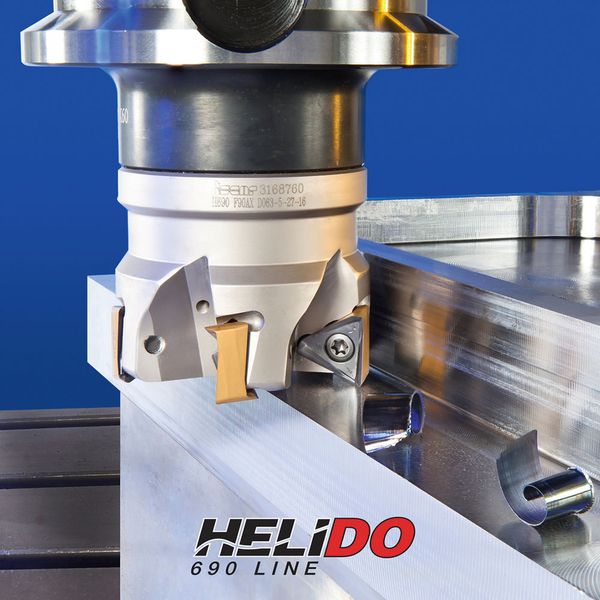Fräser der «Helido 690 Line» erzielen ein hohes Zeitspanvolumen und sind daher besonders kosteneffizient. (Bild: Iscar)