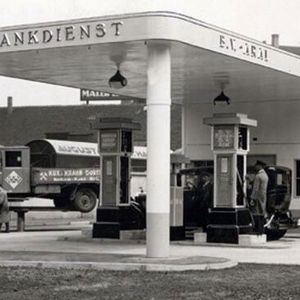 Eine Aral-Tankstelle von 1939(Bild:  Autoren-Union Mobilität/Aral)