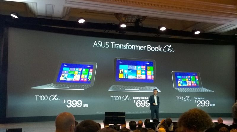In den USA kommen die drei Transformer-Modelle zu günstigen Einstandspreisen auf den Markt. Das Transformer Book T300 ist hier allerdings nur mit einem Full-HD-Panel ausgestattet. (Bild: Asus)