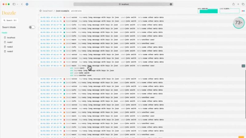 Das Tool „Dozzle“ erlaubt unmittelbare Einsicht in Container-Logs. (Bild:  Thomas Joos)