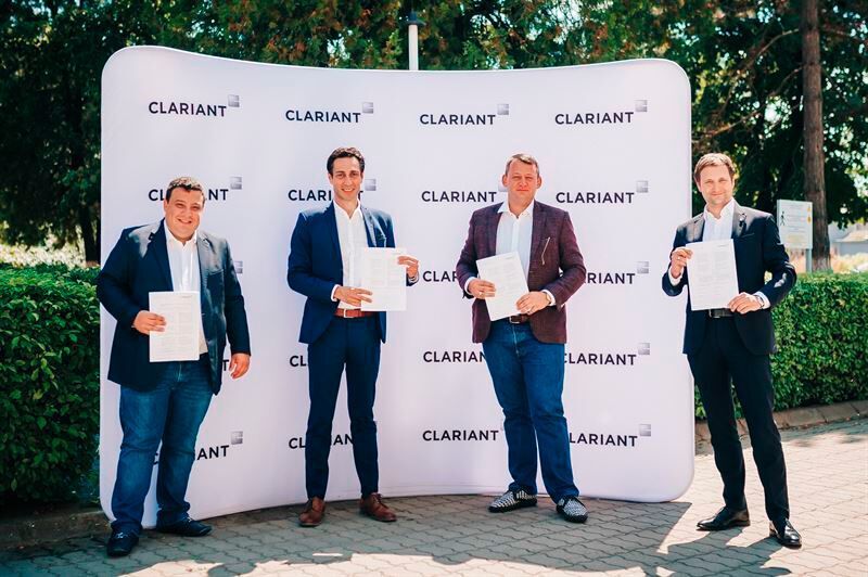 (From left to right): Hristo Pavlov, Managing Director, Eta Bio; Christian Librera, Head of Business Line Biofuels and Derivatives, Clariant; and Kiril Pavlov, Managing Director, Eta Bio. (Clariant)