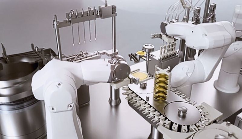 In die MHD-Linie sind Roboter integriert.  (Bosch Packaging)