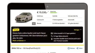 Nicht mehr nur Inserateplattform, sondern Onlinekaufhaus für Autos: Autoscout 24 wird mit dem Bestand von Autohändlern zum E-Commerce-Anbieter.  (Bild: Autoscout 24)