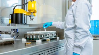 The Pureprep TTR is a high throughput automated liquid handling device that transfers liquid fast, accurately, and consistently from tubes to Deep Well microtiter plates.  (Molgen)