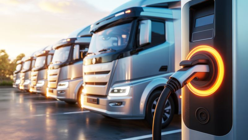 Öffentliches Laden wird aufgrund bislang mangelnder Lkw-Tauglichkeit von Standorten und hoher Strompreise als deutliches Hindernis für den Fernverkehr wahrgenommen.(Bild:  © Watcharapong – stock.adobe.com | KI-generiert.jpeg)