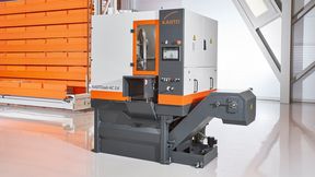 Kasto has significantly improved its long-proven Kastossb automatic band saw and will be showcasing it at the upcoming AMB. For example, it now features an electromechanical saw feed mechanism that reduces energy consumption. Read here to find out what other new developments there are in the world of sawing ... (Image:Kasto)