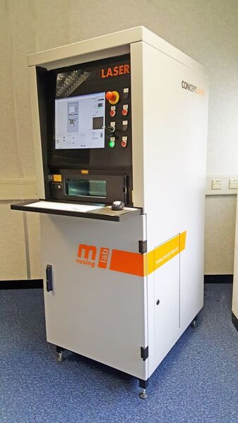 Das Bild zeigt eine Mlab cusing von Concept Laser bei ES Technology in Kingston Bagpuize, Oxfordshire (Großbritannien). (ES Technology Ltd.)