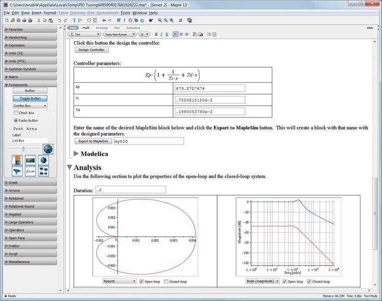Die MapleSim Control Design Toolbox bietet eine zuverlässige Reihe von grundlegenden Werkzeugen für den Reglerentwurf an. (Archiv: Vogel Business Media)