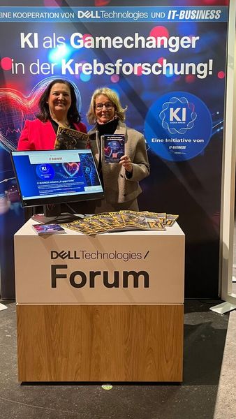 KI als Gamechanger in der Krebsforschung – dafür stehen Lilli Kos (l.) und Stephanie Steen von der IT-BUSINESS, in Kooperation mit Dell. (Bild: Vogel IT-Medien GmbH)