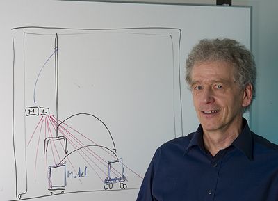 Das von Dr. Wendelin Feiten erfundene Einweisungssystem navigiert Lkws in Frachthäfen zentimetergenau auf die richtige Position zum Entladen. Mittels 3D-Lasermessungen und einer von Feiten entwickelten Software erkennt das Einweisungssystem die Abmessungen des Lkw und gibt Signale, an welcher Stelle der Fahrer halten muss. Feitens Spezialgebiet sind mathematische Modellierungen. Er arbeitet bei Siemens Corporate Technology in München. (Archiv: Vogel Business Media)