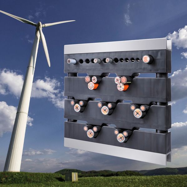 Windenergie-Schellen aus dem Baukasten zur Befestigung vertikal verlaufender Kabel. (Bild: Stauff)