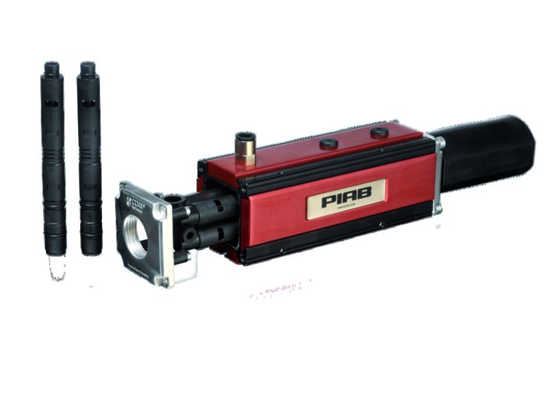 Bild 3: Bei Handlingsystemen mit Sauggreifern werden die Ejektorpumpen (links) am unteren Ende der Greifarme installiert. Bilder: Piab (Archiv: Vogel Business Media)